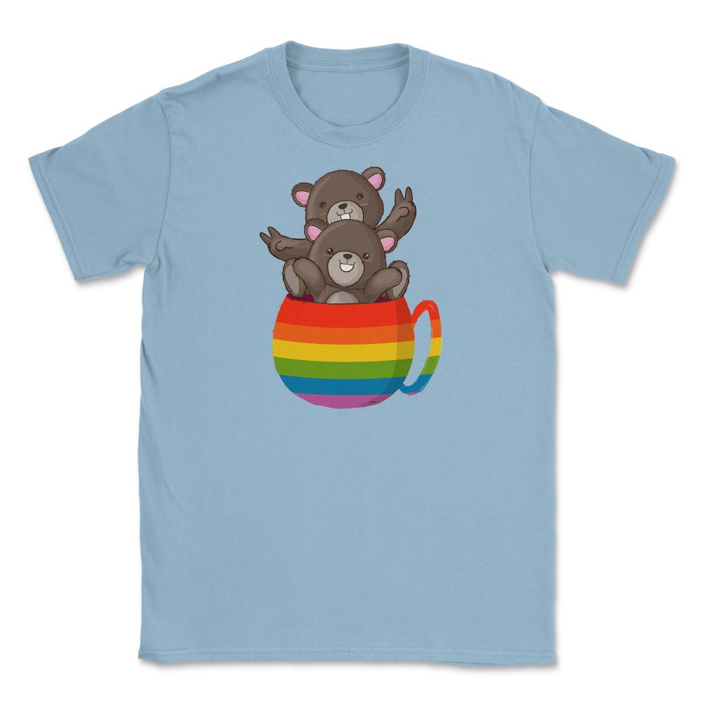 Bear Rainbow Flag Bears Cup Gay Pride graphic Unisex T-Shirt - Light Blue