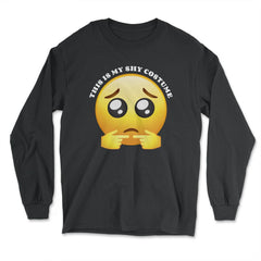 Shy Quote Halloween Costume Shy Emoticon & Fingers product - Long Sleeve T-Shirt - Black