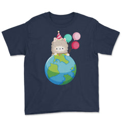 Happy Earth Day Llama Funny Cute Gift for Earth Day product Youth Tee - Navy