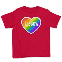 Lesbow Rainbow Heart Gay Pride product design Tee Gift Youth Tee - Red