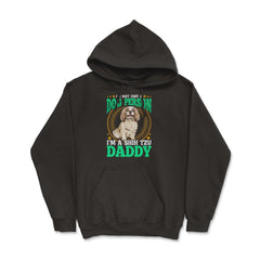 Shi Tzu Daddy Gift for Dog Person Father's Day print - Hoodie - Black