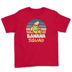 Banana Squad Lovers Funny Banana Fruit Lover Cute graphic Youth Tee - Red