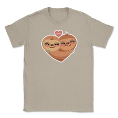 Sloth Love Heart Funny Humor Valentine T-Shirt Unisex T-Shirt - Cream