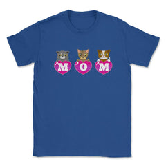 Mom Cat lover hearts Unisex T-Shirt - Royal Blue