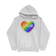 Lesbow Rainbow Heart Gay Pride product design Tee Gift Hoodie - White