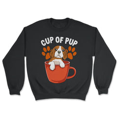 Beagle Cup of Pup Cute Funny Puppy design - Unisex Sweatshirt - Black