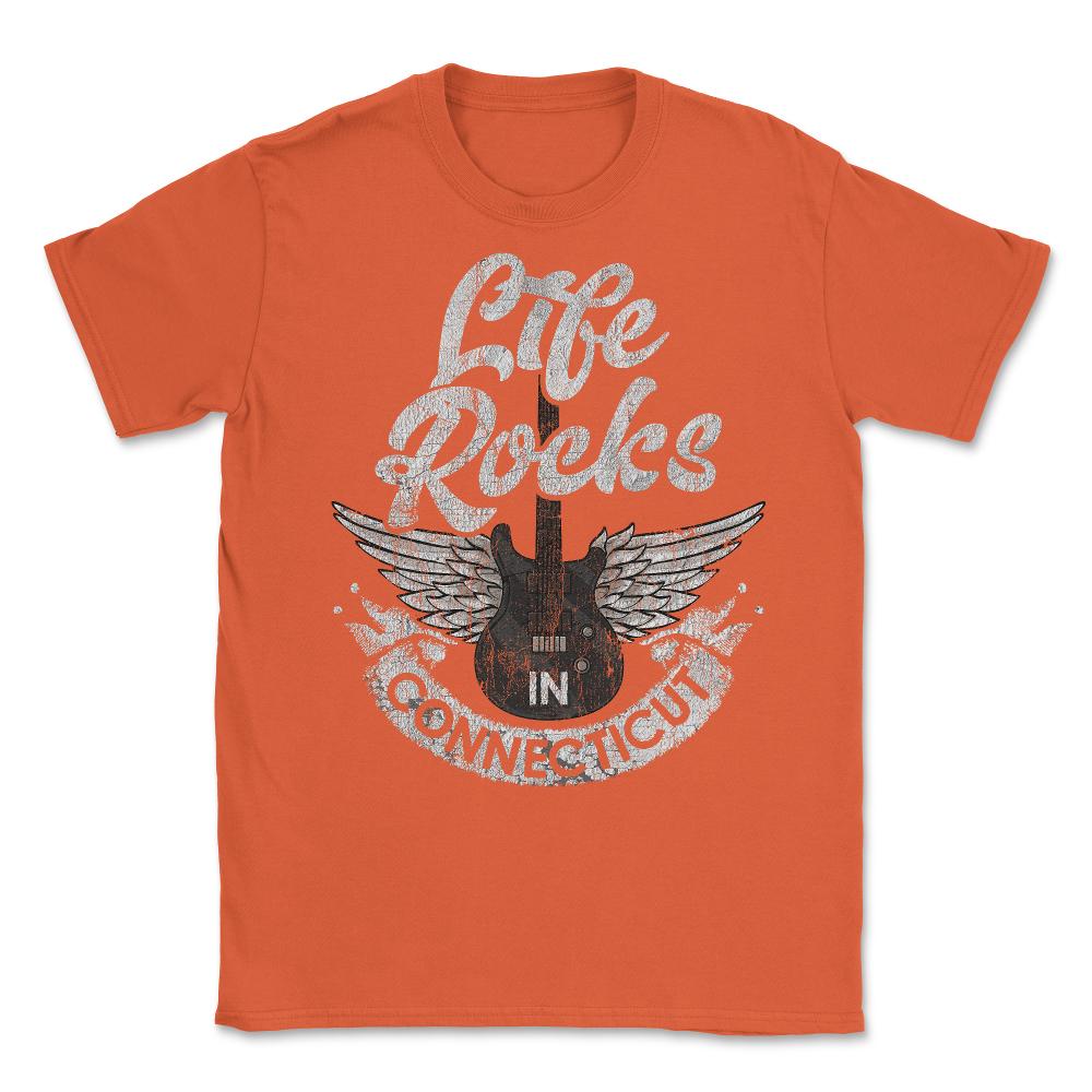 Life Rocks In Connecticut Electric Guitar With Wings print Unisex - Orange