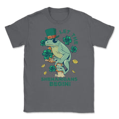 Let the Shenanigans Begin! Cottagecore Frog St Patrick Humor design - Smoke Grey