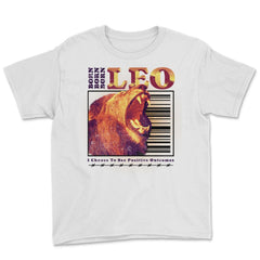 Born Leo Zodiac Sign Astrology Horoscope Roaring Lion product Youth - White