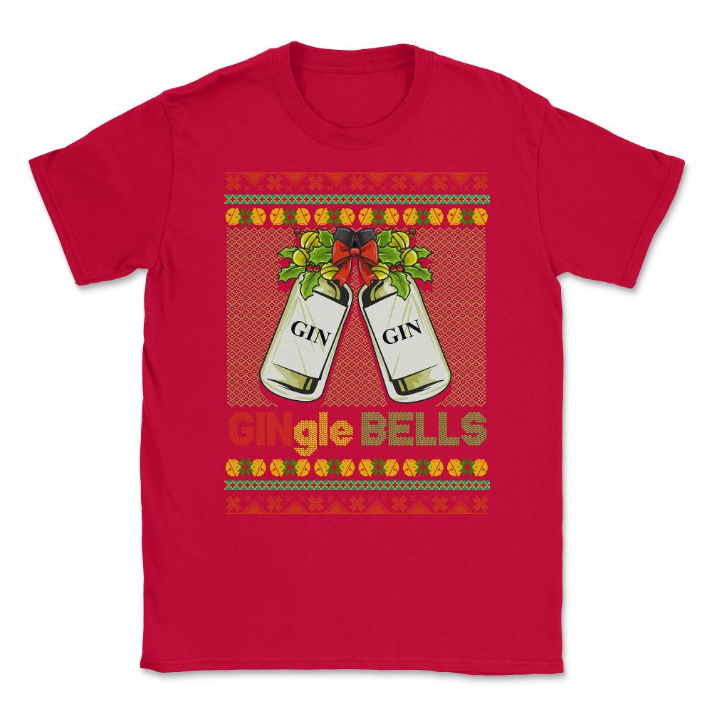Gin-gle Bells Ugly Christmas Sweater Style Funny Jingle Bells Humor - Red