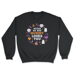 Witch or Boo Mummy Loves You Halloween Reveal design - Unisex Sweatshirt - Black