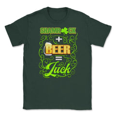 Shamrock Beer Patricks Day Celebration Unisex T-Shirt - Forest Green