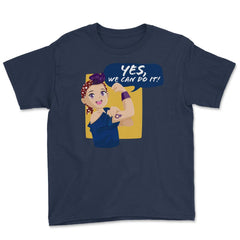 Yes, we can do it! Anime Teen Youth Tee - Navy