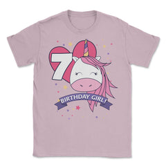 Birthday Girl! Unicorn 7th Birthday graphic design Gifts Unisex - Light Pink