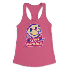 I Feel Nothing Funny Anti-Valentines Day Melting Smiley Icon graphic - Hot Pink