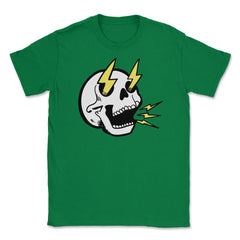 Electrifying Skull Halloween T Shirts & Gifts Unisex T-Shirt - Green