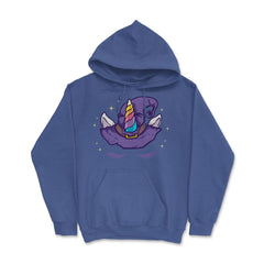 Unicorn Face with Long Lashes Witch Hat Characters Hoodie - Royal Blue