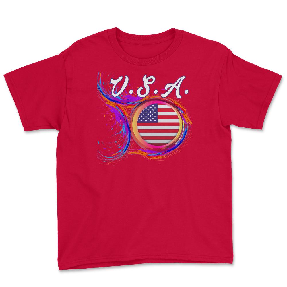 United States Flag 2021 Holi Greeting American Flag Souvenir graphic - Red