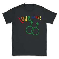 Love wins! Men t-shirt Gay Pride Month Shirt Tee Gift Unisex T-Shirt - Black