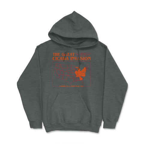 Cicada Invasion Coming to These States in US Map Cool graphic Hoodie - Dark Grey Heather