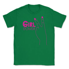 Girl Power Peace Sign T-Shirt Feminism Shirt Top Tee Gift Unisex - Green