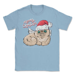 Merry Christmas Angel Cat Funny Humor T-Shirt Tee Gift Unisex T-Shirt - Light Blue