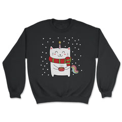 Christmas Caticorn design Novelty Gift products Tee - Unisex Sweatshirt - Black