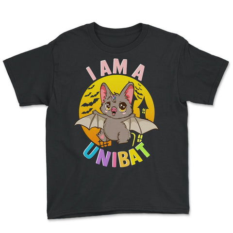 I am a Unibat Halloween Funny Unicorn Bat Gift Youth Tee - Black