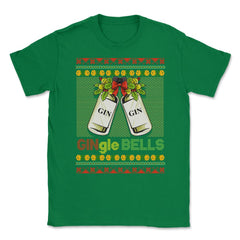 Gin-gle Bells Ugly Christmas Sweater Style Funny Jingle Bells Humor - Green