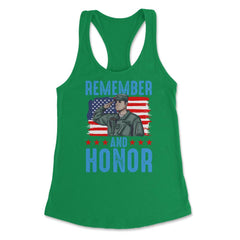 Remember and Honor Memorial Day US Flag Military Patriot design - Kelly Green
