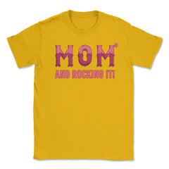Mom of 3 kids & rocking it! Unisex T-Shirt - Gold