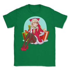Christmas Anime Girl Unisex T-Shirt - Green