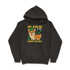 Saint Patty's Day Theme Irish Corgi Dog Funny Humor Gift design - Hoodie - Black