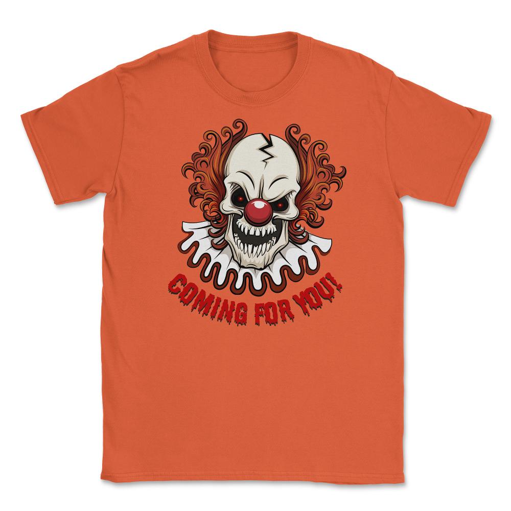 Scary Clown Creepy Halloween Shirt Gifts T Shirt T Unisex T-Shirt - Orange