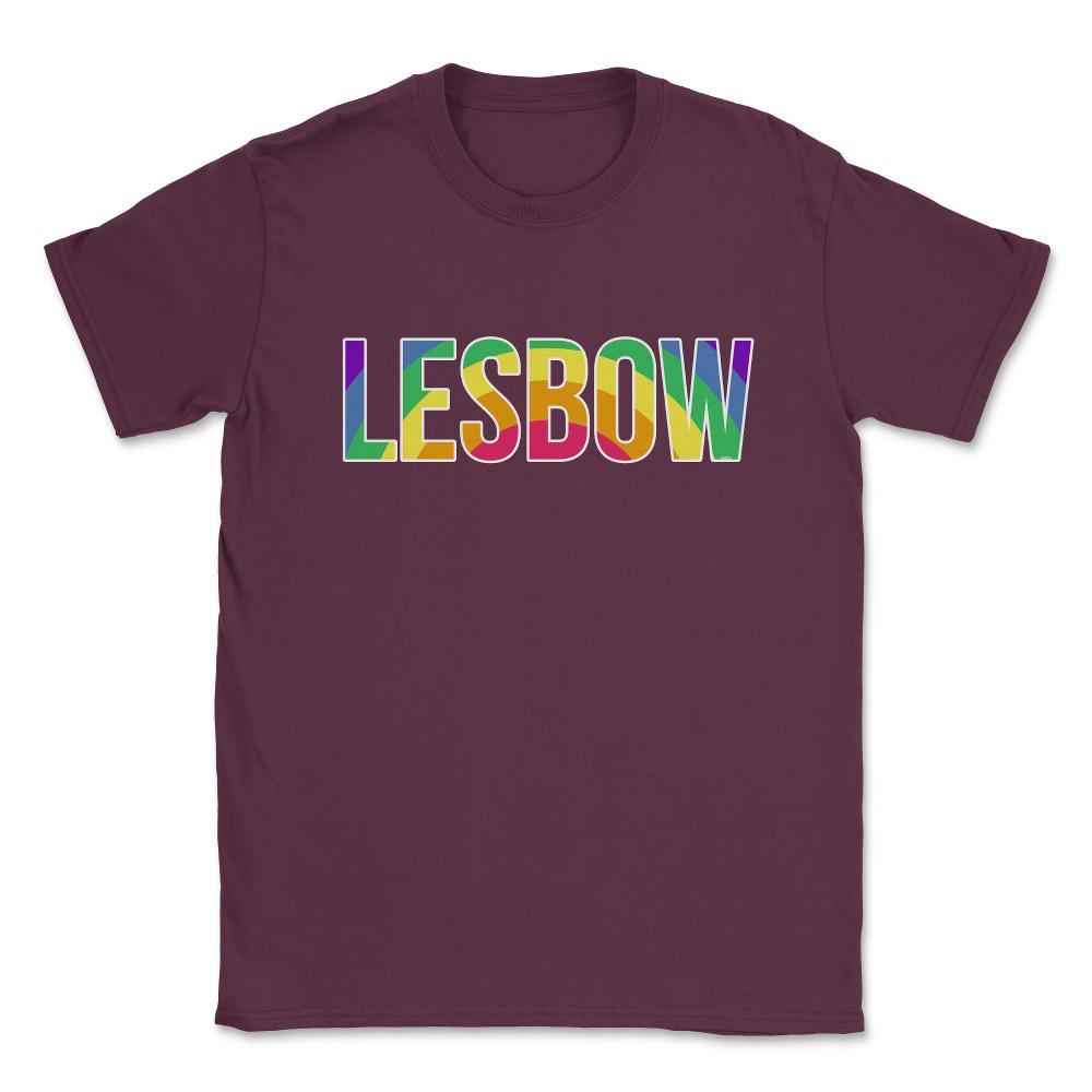 Lesbow Rainbow Word Gay Pride Month 2 t-shirt Shirt Tee Gift Unisex - Maroon