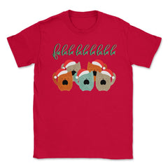 Fa la la la la la! Christmas Song Letters Funny T-Shirt Tee Gift - Red