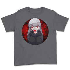 Anime Vampire Girl Halloween Design Gift design Youth Tee - Smoke Grey