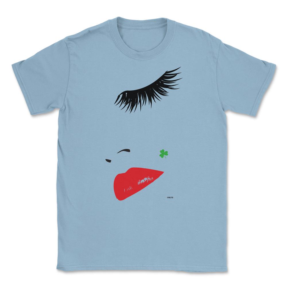 Irish Eyelashes in Vogue St Patrick Sexy Unisex T-Shirt - Light Blue