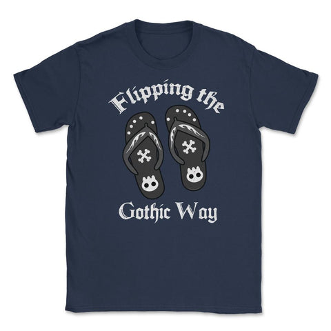 Flipping the Gothic Way Goth Flip Flops Punk Grunge product Unisex - Navy
