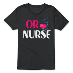 OR Nurse RN Stethoscope Heart Nursing Nurse Practitioner print - Premium Youth Tee - Black
