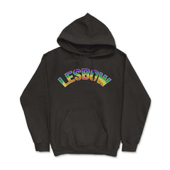 Lesbow Rainbow Word Arc Gay Pride t-shirt Shirt Tee Gift Hoodie - Black
