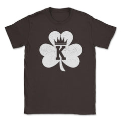 Shamrock King Saint Patrick Humor Unisex T-Shirt - Brown