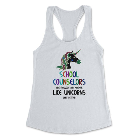 Funny School Counselors Fabulous Magical Like Unicorns Gag graphic - White