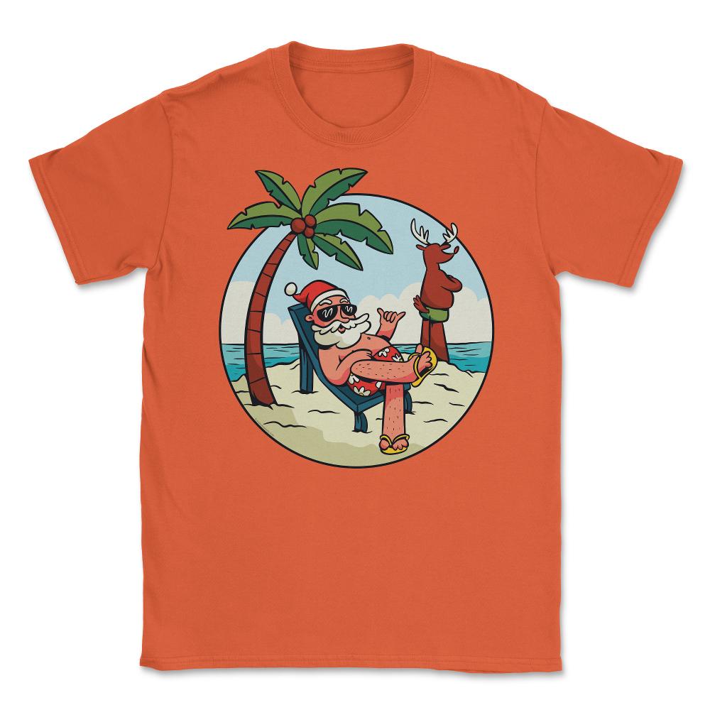 Summer Santa Claus at the Beach Tropical Vacations Funny print Unisex - Orange