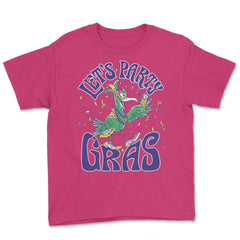 Let’s Party Gras Funny Mardi Gras Bird Drinking product Youth Tee - Heliconia