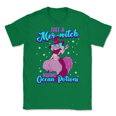 Mer-witch Halloween Witch Mermaid with Sea Potion Unisex T-Shirt - Green