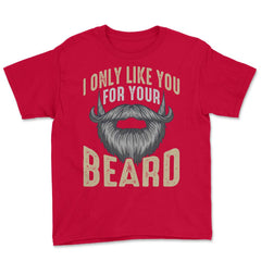 I Only Like You for Your Beard Funny Bearded Meme Grunge graphic - Red