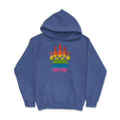 Bear Rainbow Flag Paw Gay Pride design Hoodie - Royal Blue