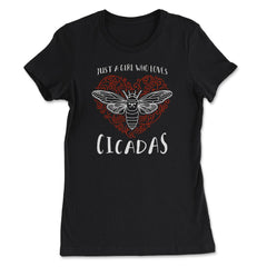 Just a Girl Who Loves Cicadas Artsy Heart Design product - Women's Tee - Black