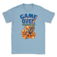 Game Over Back to Retro T-Rex Dinosaur Shirt Gift T-Shirt Unisex - Light Blue